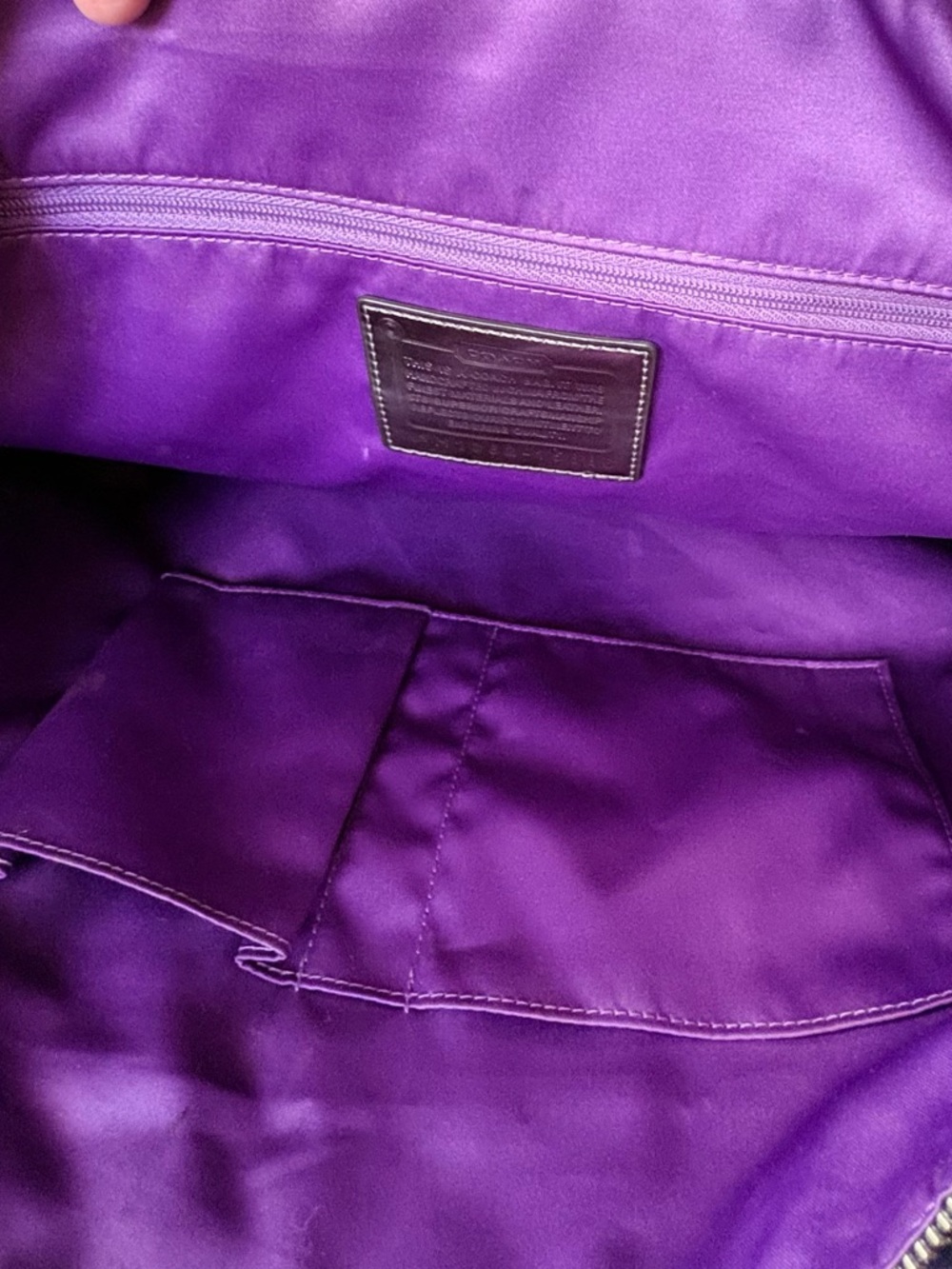 Coach Poppy Tartan Plaid Glam Tote + Wristlet (Purple/Pink) 15886 - Picture 9 of 17